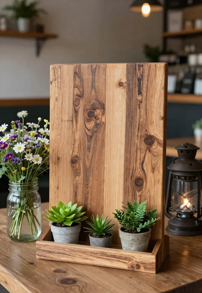 17 Menu Stand Design Ideas That Grab Attention - 1. Rustic Wooden Charm 1