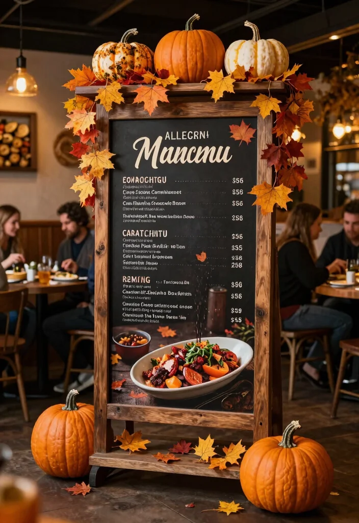 17 Menu Stand Design Ideas That Grab Attention - 17. Seasonal Theme Stands 1