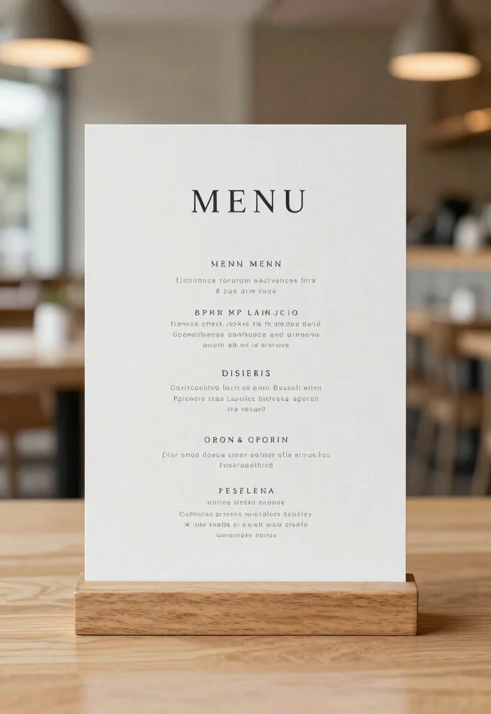 17 Menu Stand Design Ideas That Grab Attention - 6. Minimalist Signage 1