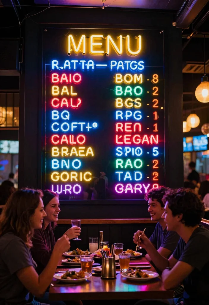 17 Menu Stand Design Ideas That Grab Attention - 8. Neon Sign Menu Boards 1