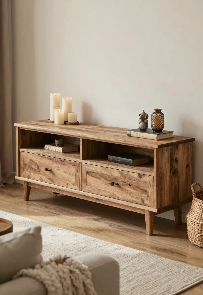 17 TV Stand 2026 Trending Ideas That Elevate Your Living Room - 4. Rustic Wood TV Stand: Timeless Charm 1