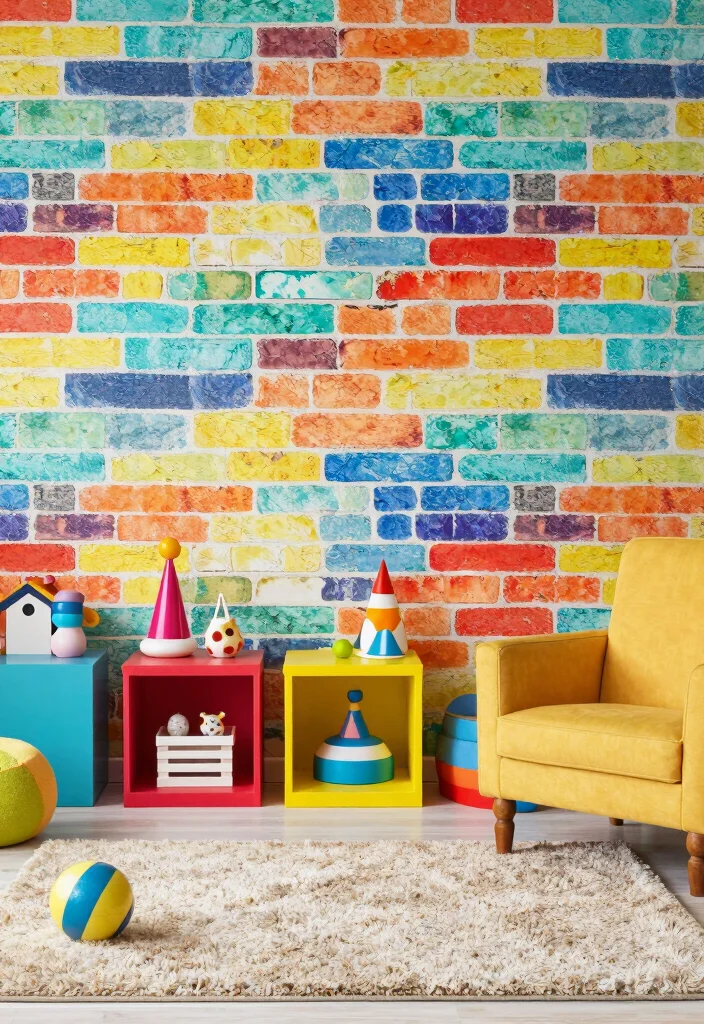 18 Brick Wall Wallpaper Ideas That Add Urban Edge - 16. Multi-Colored Brick Patterns 1