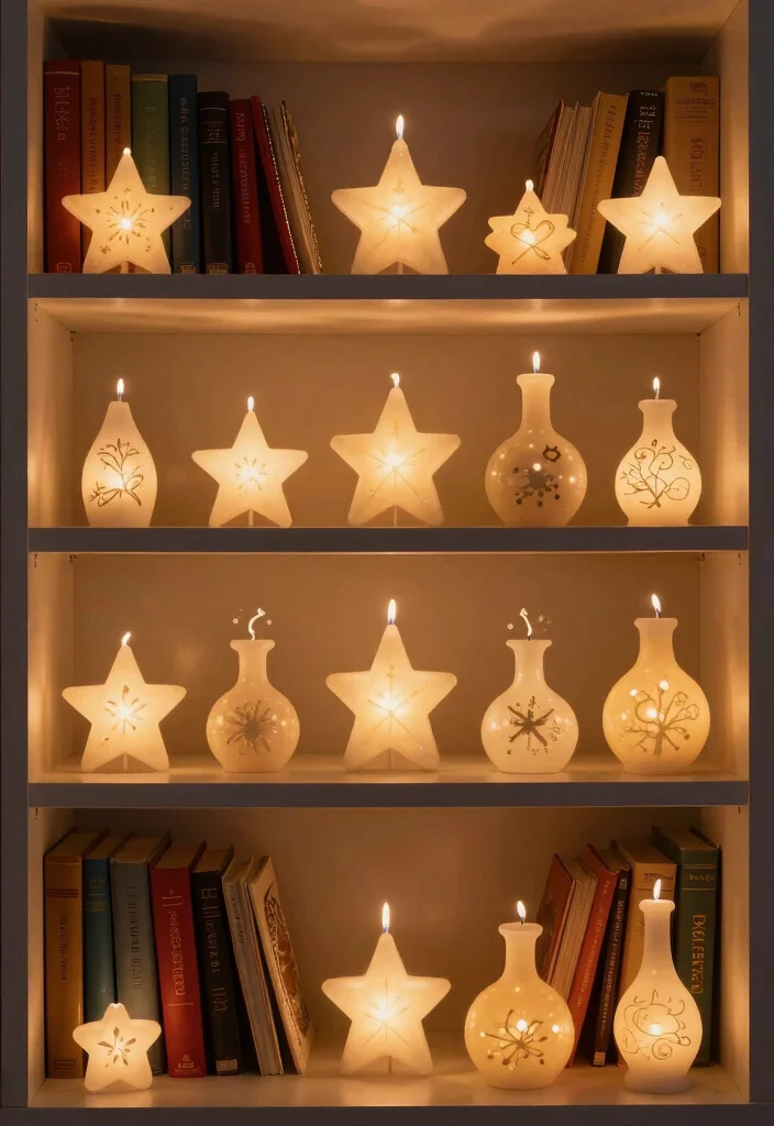 18 Fantasy Bookshelf Decor Ideas That Feel Magical - 11. Magical Candles 1