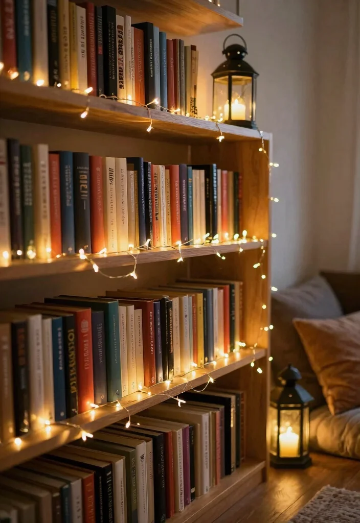 18 Fantasy Bookshelf Decor Ideas That Feel Magical - 3. Magical Lighting Ideas 1