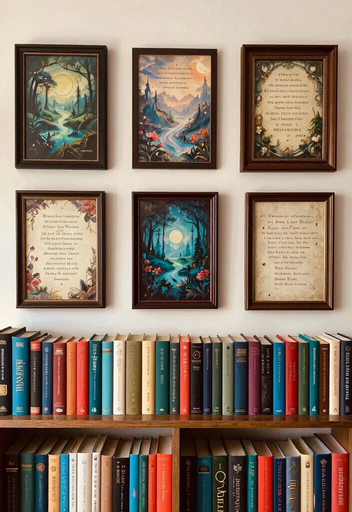 18 Fantasy Bookshelf Decor Ideas That Feel Magical - 6. Unique Wall Art 1
