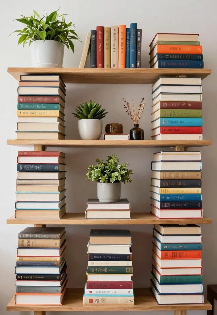 18 Fantasy Bookshelf Decor Ideas That Feel Magical - 8. Creative Book Stacking 1
