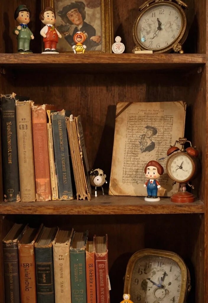 18 Fantasy Bookshelf Decor Ideas That Feel Magical - 9. Vintage Finds 1