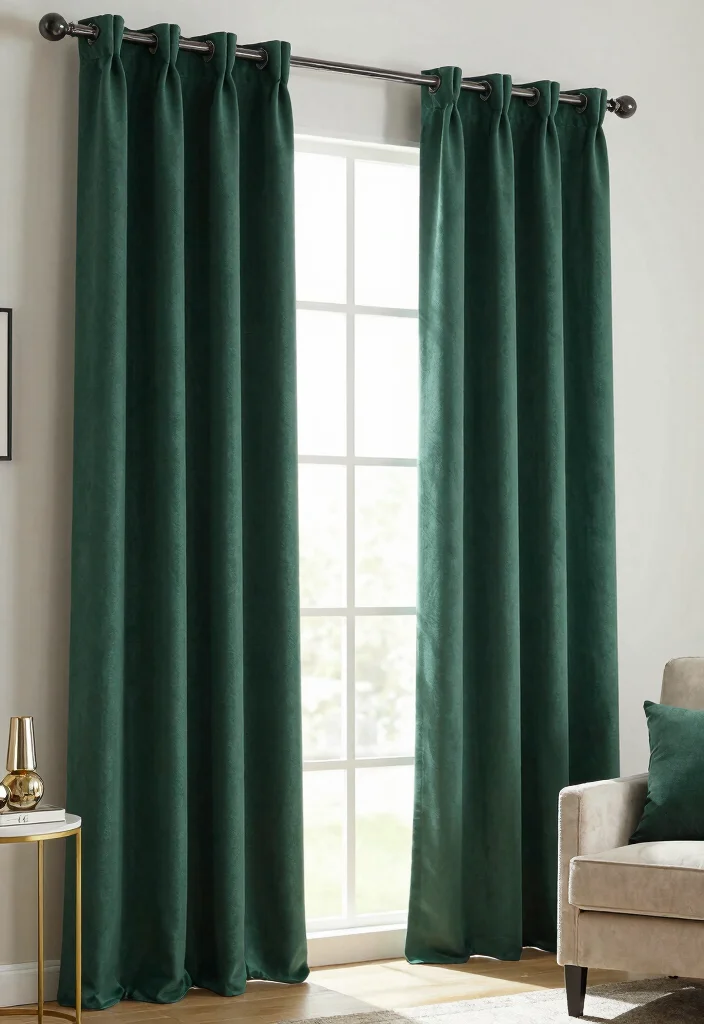 18 Green Living Room Curtains Ideas With Earthy Vibes - 14. Panel Curtains 1