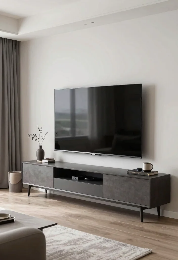18 Modern TV Stand Living Rooms Ideas That Look Sleek 41 18 Modern TV Stand Living Rooms Ideas That Look Sleek - 11. Seamless Technology Integration 1