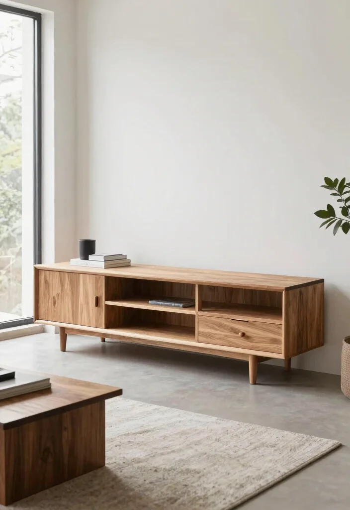 18 Modern TV Stand Living Rooms Ideas That Look Sleek 64 18 Modern TV Stand Living Rooms Ideas That Look Sleek - 14. Unique Shapes and Designs 1