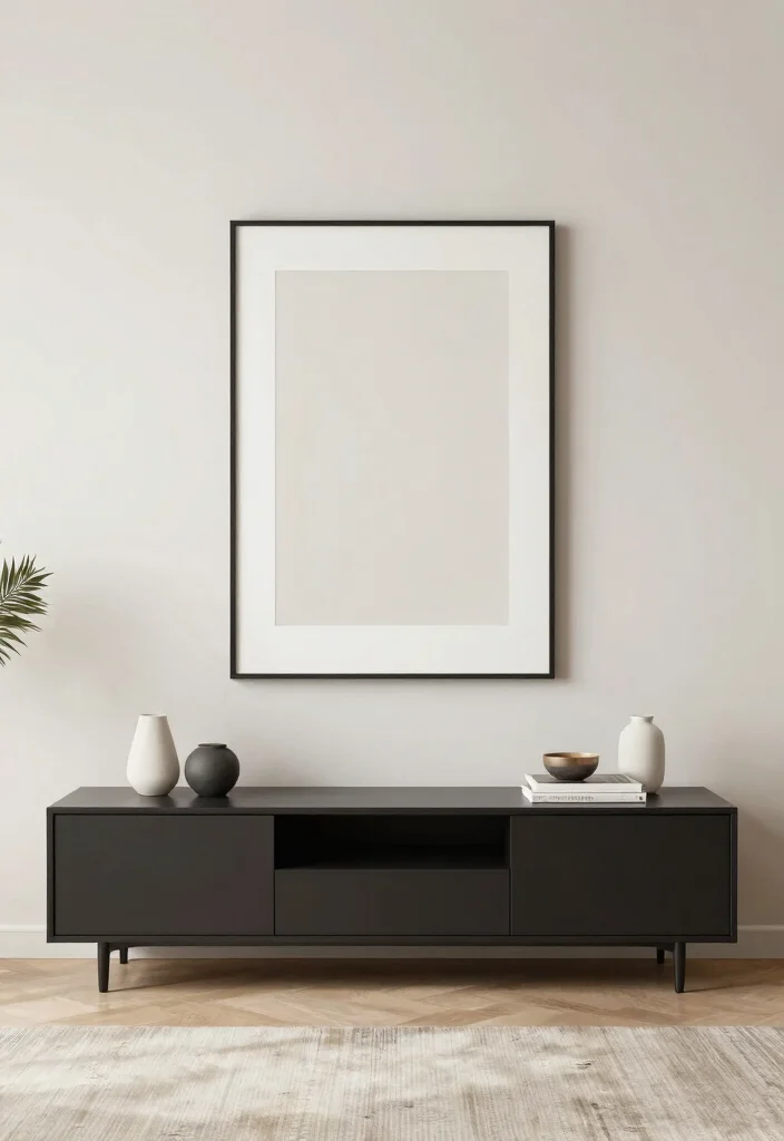 18 Modern TV Stand Living Rooms Ideas That Look Sleek 65 18 Modern TV Stand Living Rooms Ideas That Look Sleek - 15. Minimal Wall Decor 1