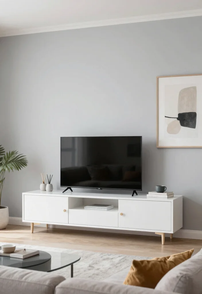 18 Modern TV Stand Living Rooms Ideas That Look Sleek 5 18 Modern TV Stand Living Rooms Ideas That Look Sleek - 5. Minimalist Color Palette 1