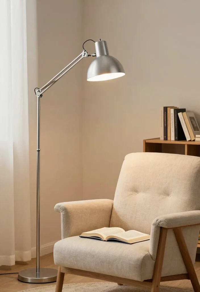 18 Silver Floor Lamp Ideas That Add Sleek Shine 30 18 Silver Floor Lamp Ideas That Add Sleek Shine - 10. Adjustable Silver Floor Lamp 1