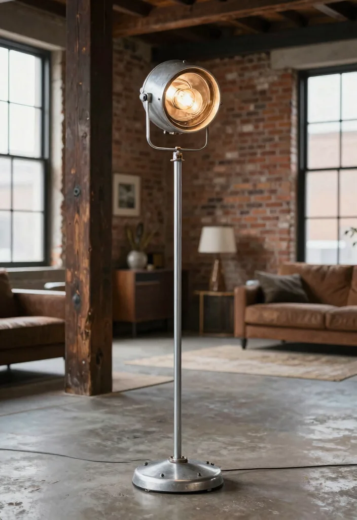18 Silver Floor Lamp Ideas That Add Sleek Shine 42 18 Silver Floor Lamp Ideas That Add Sleek Shine - 12. Vintage Industrial Silver Floor Lamp 1
