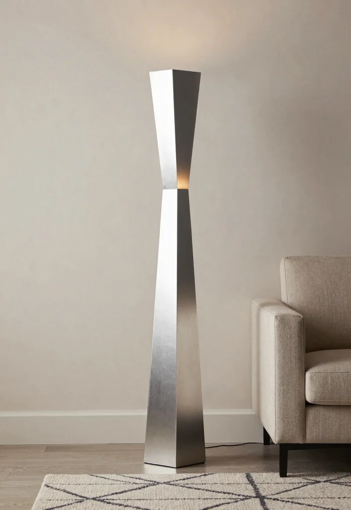 18 Silver Floor Lamp Ideas That Add Sleek Shine 54 18 Silver Floor Lamp Ideas That Add Sleek Shine - 14. Geometric Silver Floor Lamp 1