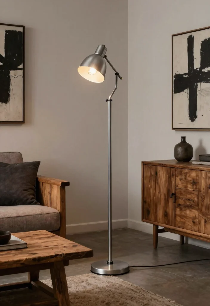 18 Silver Floor Lamp Ideas That Add Sleek Shine 12 18 Silver Floor Lamp Ideas That Add Sleek Shine - 2. Industrial Silver Floor Lamp 1
