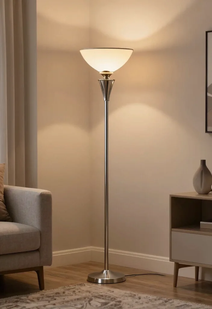 18 Silver Floor Lamp Ideas That Add Sleek Shine 15 18 Silver Floor Lamp Ideas That Add Sleek Shine - 5. Classic Silver Torchiere Lamp 1