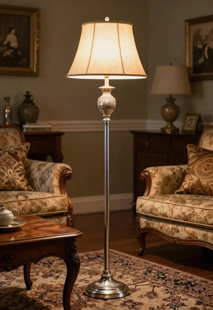 18 Silver Floor Lamp Ideas That Add Sleek Shine 17 18 Silver Floor Lamp Ideas That Add Sleek Shine - 7. Vintage Style Silver Floor Lamp 1
