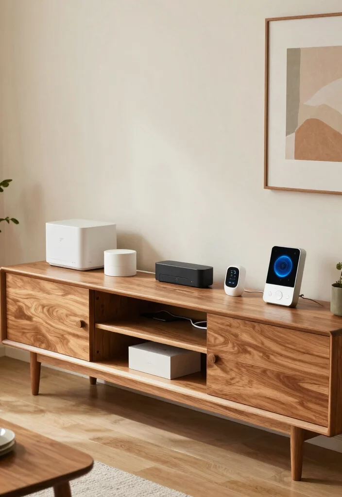 18 Wood TV Stand Decor Living Room Ideas That Feel Warm 65 18 Wood TV Stand Decor Living Room Ideas That Feel Warm - 15. Integrated Technology 1