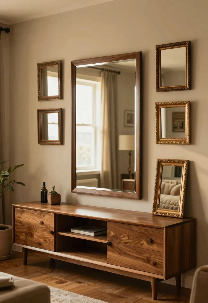 18 Wood TV Stand Decor Living Room Ideas That Feel Warm 66 18 Wood TV Stand Decor Living Room Ideas That Feel Warm - 16. Mirror Magic 1