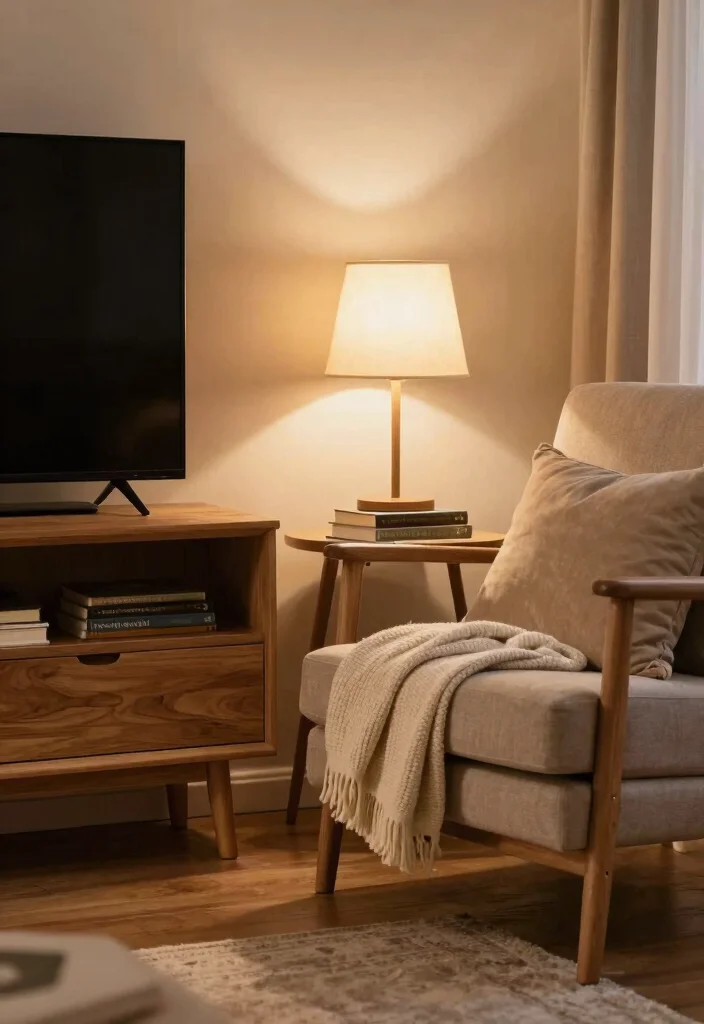 18 Wood TV Stand Decor Living Room Ideas That Feel Warm 68 18 Wood TV Stand Decor Living Room Ideas That Feel Warm - 18. Cozy Nook 1