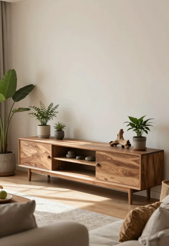 18 Wood TV Stand Decor Living Room Ideas That Feel Warm 2 18 Wood TV Stand Decor Living Room Ideas That Feel Warm - 2. Natural Elements 1