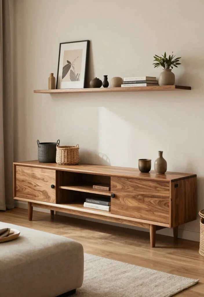 18 Wood TV Stand Decor Living Room Ideas That Feel Warm 16 18 Wood TV Stand Decor Living Room Ideas That Feel Warm - 6. Functional Decor 1