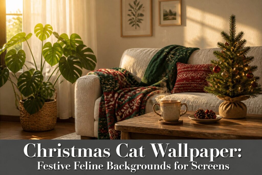 A cat surrounded by Christmas decorations and gifts.